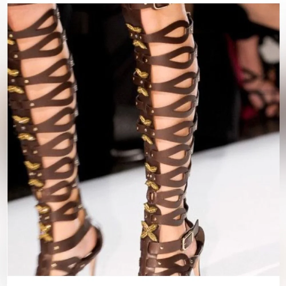 SS 13 Gianvito Rossi x Altuzzara Gladiator Heel Sz 38.5. - Picture 5 of 7